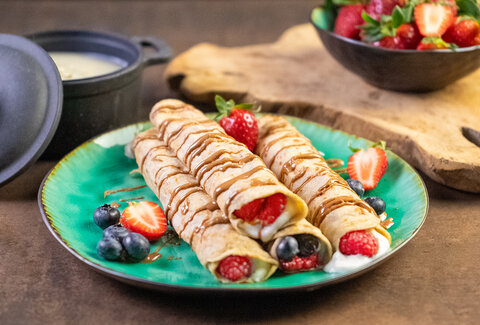 Beerenverliebter Quinoa-Crêpe